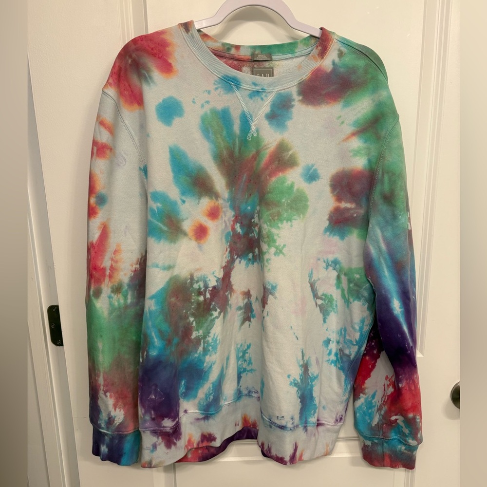 GAP Unisex Colorful Tie-Dye Sweatshirt XL